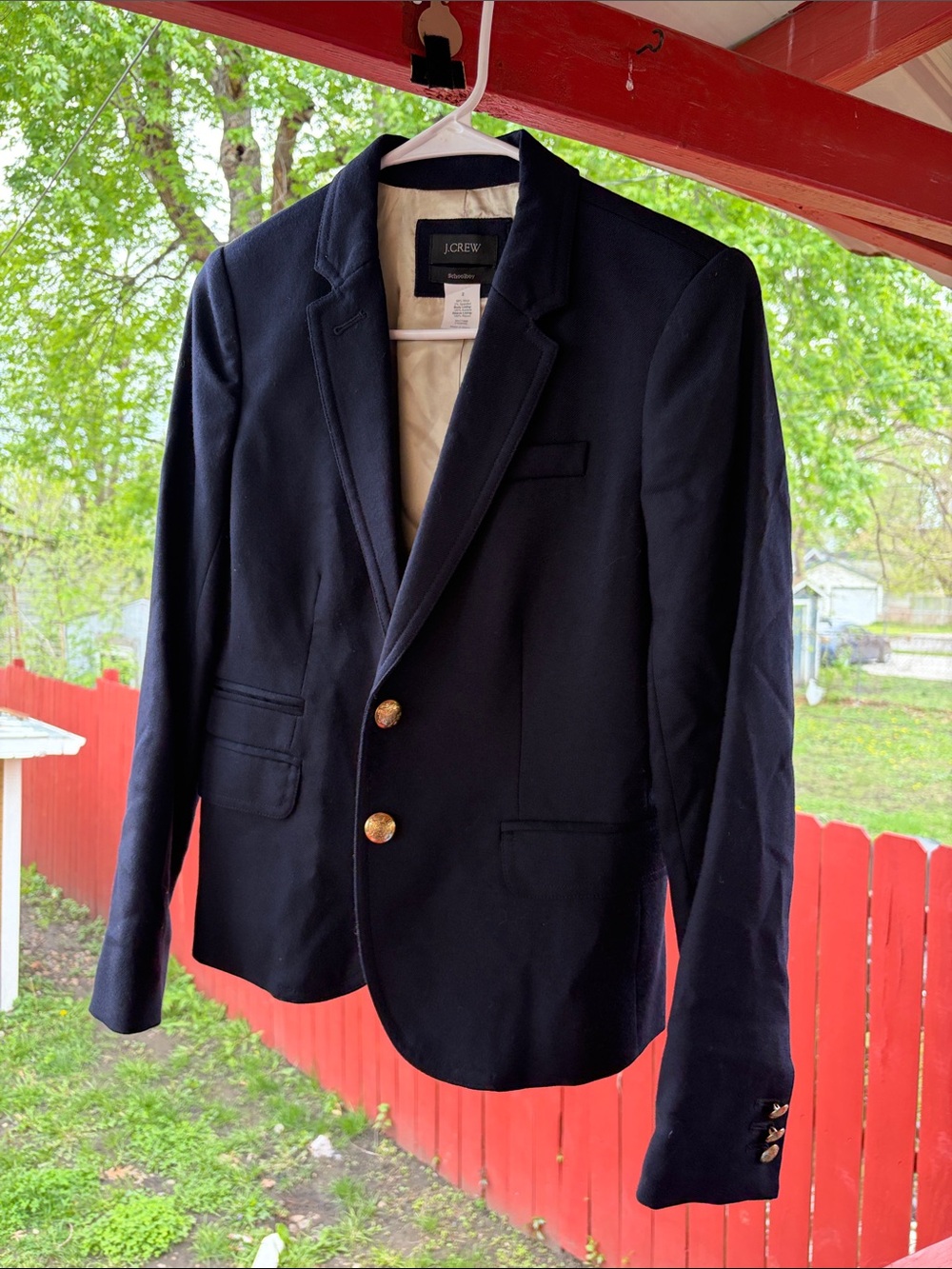 J. Crew Navy Blazer with Gold-Tone Buttons